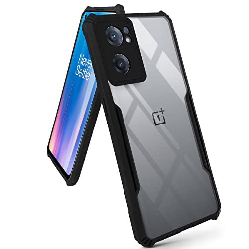 Image of Jkobi Back Cover Case for OnePlus Nord CE 2 5G (Crystal Glass Back | Camera Protection | Shockproof Bumpers | Professional Black)
