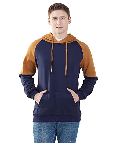 Mooncolour Mens Contrast Color Pullover Fleece Hoodie Cozy Sport Outwear #TOP1