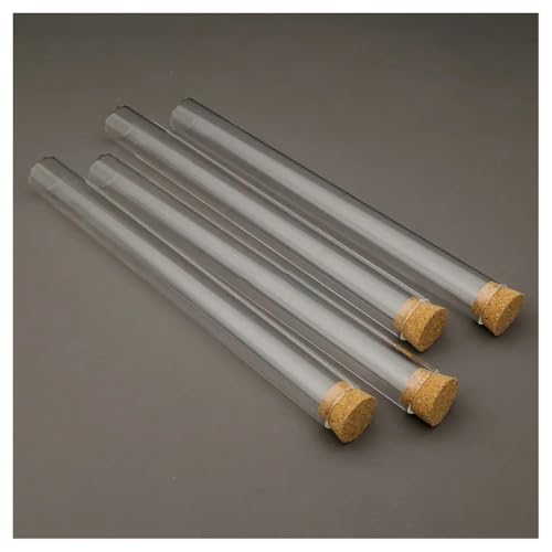 Tubes à essai en verre transparent 18x180mm avec bouchon liège pour rangement épices et échantillon