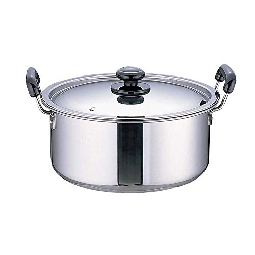 Endoshoji AZT0720 Commercial Plastic Pattern, Plank Utility Pot, 7.9 inches (20 cm), Compatible with Induction Cookers, Main Body: 18-0 Stainless Steel, Lid: 18-8 Stainless Steel, Made in Japan
