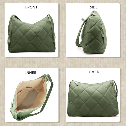 Image of Puffer Hobo Bag for Women Large Quilted Puffy Handbag Lightweight Quilted Carryall Shoulder Bag for Work Travel Gym