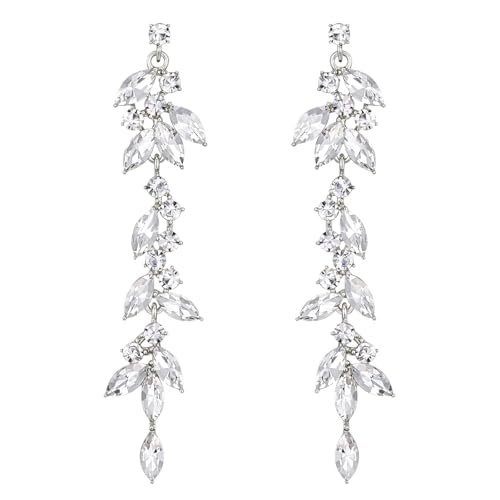 Ferizzia Boucles d'Oreilles Femme, Strass Long Gland Boucles d'Oreilles, Bijoux Tendance, avec Pendentif en Cristal, Cadeau pour Femmes, Petite, Maman, Fille, Amie