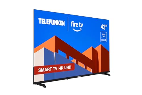 Telefunken 43FTV825, 43 Pulgadas 4K UHD, Smart TV Fire OS, HDR10, MEMC, Compatible con Alexa, Dolby Atmos, Apple AirPlay, Bluetooth