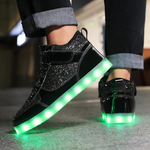 Image of SANYES LED Light Up Shoes for Men Women, USB Rechargeable High Top Glowing Sneakers, Luminous Dancing Shoes