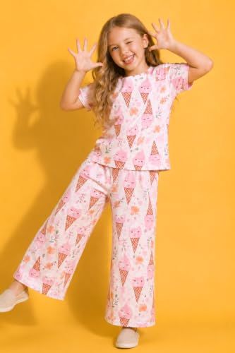 Image of TotzTouch Night Dress Kids Girls - Soft, Comfy & Adorably Stylish Printed Pyjama Set Age 6 Months to 15 Years