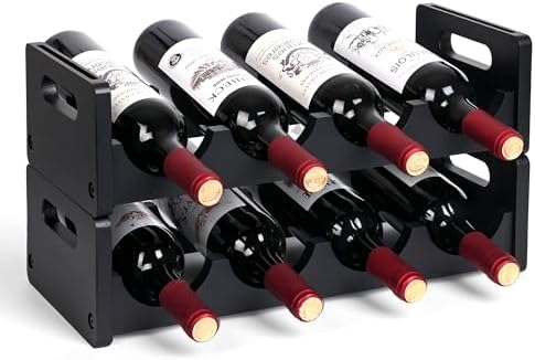 Countertop Wine Rack - 8 Bottle Wine Bottle Holder Stand - 2 Tier...