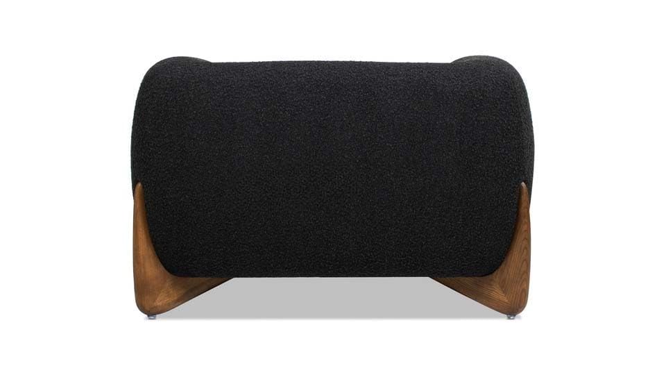 Image of Upholstered 3 Seater Sofa Three Seater Sofa with Wooden Legs for Living Room Hotels & Offices ((Black 3+1))