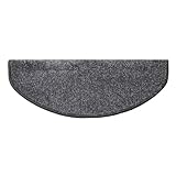 Floordirekt Stufenmatten Sundae - Velours Treppen-Teppich - Teppenmatte für Innen - Einfache Befestigung (Anthrazit, 65 x 23,5 cm)
