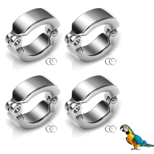NOPKESV 4 piezas Anillo del pie del Entrenamiento de los Loros,Vogel-Knöchelring,Papageien,(#15)