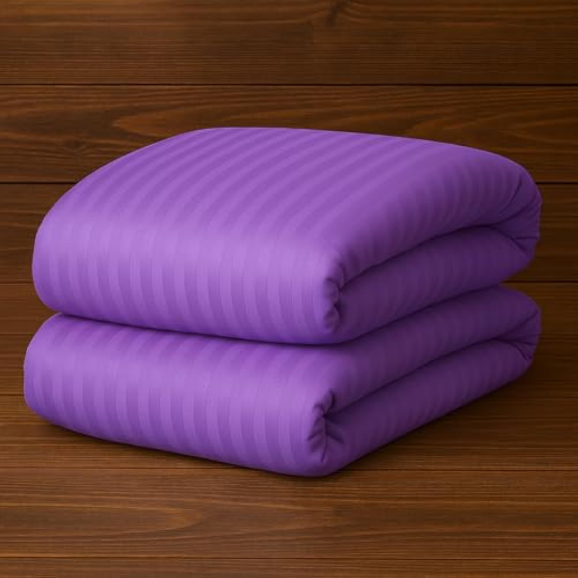 Microfiber Satin Stripe King Size AC Comforter Bedding Set