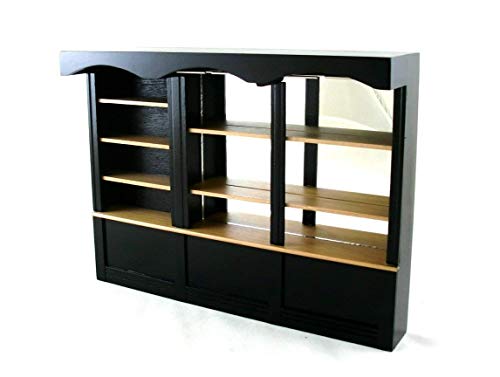 Town Square Miniatures Muebles para Casa de Muñecas y Negro Roble 1950 Espejo Tienda Armario 3 Bay