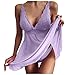STOREYH Sexy Negligee Tiefer V-Ausschnitt Dessous Damen Ärmellos Kleid Spitze Babydoll Erotisch Lingerie Perspektive Nachtwäsche Nachthemd für Frauen Nachtkleid Babydoll Sleepwear