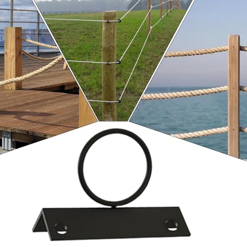 Anneau support de corde mural robuste pour fixation barrière extérieure et clôture bois