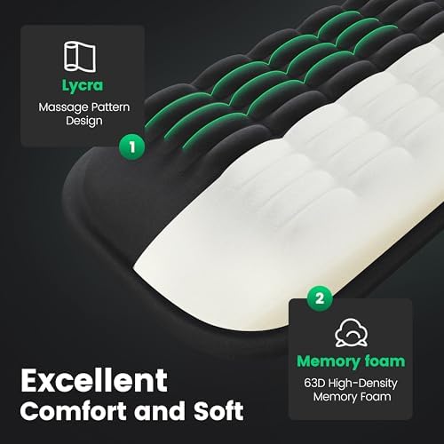 MEKASS Ergonomic Wrist Rest for Keyboard and Mouse, Soft Memory Foam Keyboard Wrist Rest Set with Non-Slip Silicone Base, Easy Typing, Pain Relief, Comfort for Office, Work, Gaming (White) image 2 of 8 B0CQP4YH8Z