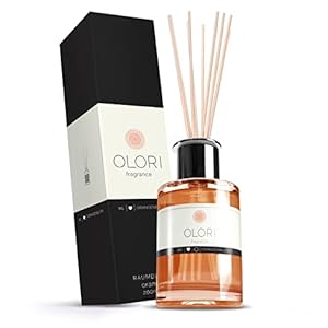 Duftöl Orangenblüte – Diffuser mit Stäbchen – Raumduft mit ätherischen Ölen frisch, fruchtig, spritzig – 100% Natürlich erfrischender Sommer-Duft – Duftstäbchen als Raumerfrischer für Wohnung (200ml)