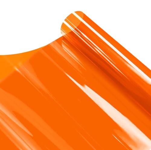 Image of VViViD Transparent Colorful Vinyl Window Tinting Sheets (30 inch x 25ft, Orange)