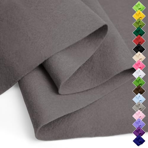 Image of Soft Felt Fabric Sheet 18 inch x 36 inch, 1.6mm Acrylic Craft Felt, Dark Gray
