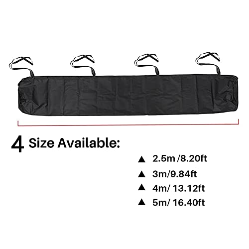 Markisen-Schutzhülle für Markisen, Sonnensegel UV Regen Wasserdicht schneefest mit Schnur Wandmarkise Abdeckplane, für Mobile Markise, Lagerung im Winter, Garten und Terrasse (4.5M, Schwarz)