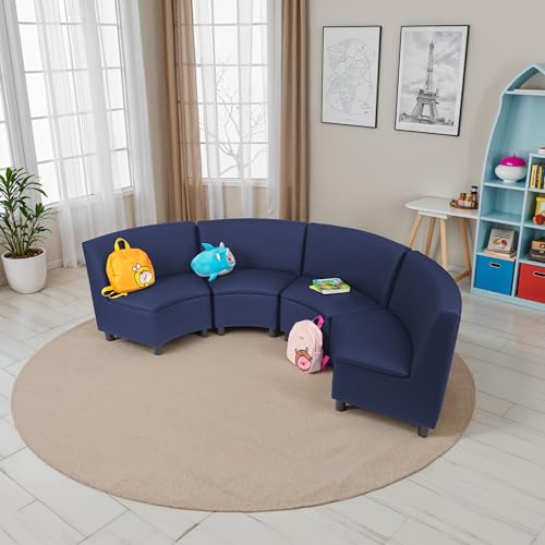 Image of FDP Kid Comfort Collective Modular Wedge Chairs, 4-Pack - Navy