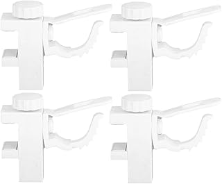 NUOBESTY 調節可能なカーテンロッドブラケット ドリル不要クランプ式 滑り止めグリップ付 キャビネットや家具用ロッドホルダー窓装飾用 4個