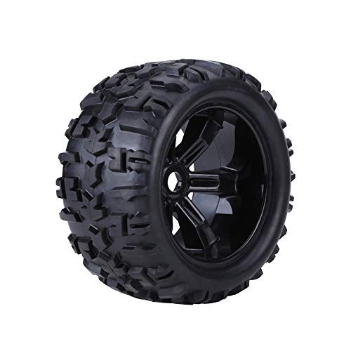 RC Truck Reifen, 150mm Gummireifen für HSP/Louise/HPI Savage Flux ZD Racing TM 1/8 RC-Trucks, RC Reifen Zubehör, 4 Stück/Set, Schwarz, für Racing und Freestyle