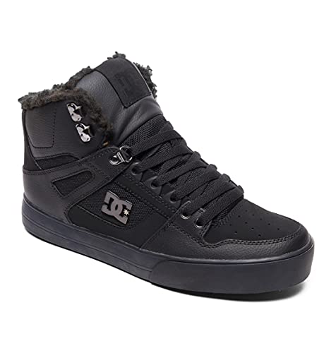 DC Men's Pure HIGH-TOP WC WNT Skate Shoe, Black/Black/Black, 7