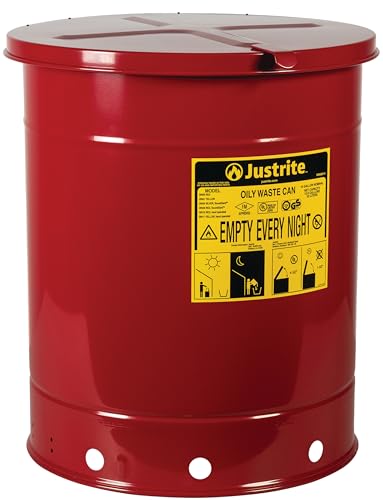 Justrite 14 Gallon Galvanized Steel Oily Waste Can