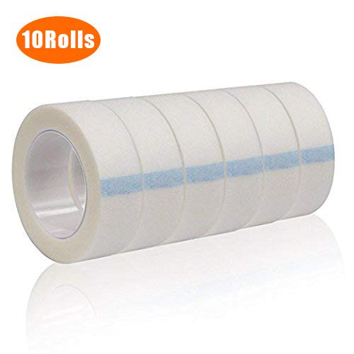 10 Rolls Surgical Medical Tape for Eyelash Extensions, 1/2'' x 10 Yards