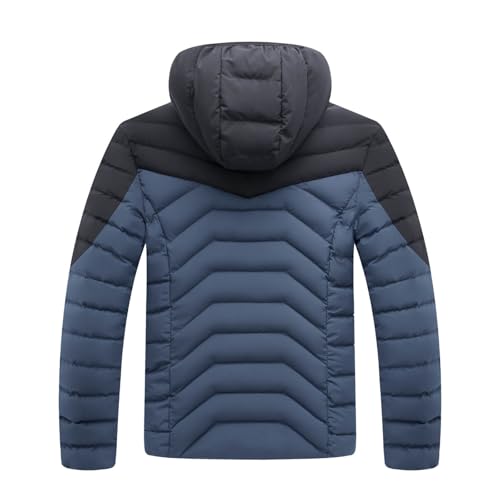Image of Men's Lightweight Quilted Puffer Jacket with Hood Water-Repellent Windproof Cotton Coat