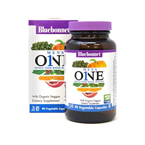 BlueBonnet Nutrition Men’s One Vegetable Capsule, Whole Food Multiple, K2, Organic Vegetable, Energy