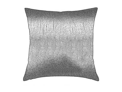 Essencea 100% Faux Silk Throw Pillow Covers Silver Color, Pack Of 2 Includes 22X22(1 Unit) & 18X18(1 Unit) Solid Decorative Soft Shiny Pillowcase/Sham With Sturdy Hidden Zipper #TOP1