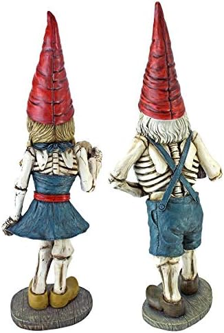 Zombie Gnome - Bavarian Oktoberfest Skeleton Gnome Hans & Gerta Set - Garden Gnome Statue