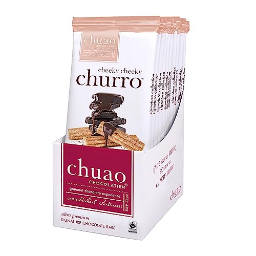 Chuao Chocolatier Cheeky Cheeky Churro Dark Chocolate Bars | Gourmet Cinnamon Chocolate Artisan European No Preservatives | For Gift Baskets, Christmas, Valentines Day, Gifts For Women, Men, Birthday, Thank You, Care Package | 12 Pack #TOP1