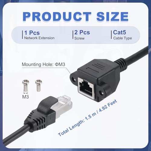 Cable Extensor Ethernet Cat5 RJ45 1.5 m MECCANIXITY miniatura 2