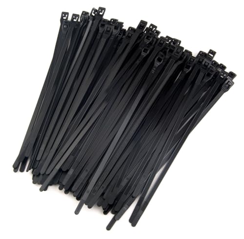 JEGS Cobra Low-Profile Wire/Cable Ties | Black Nylon | 7 Inches Long | Made In USA | Package Of 100 | .103 Inch Thick