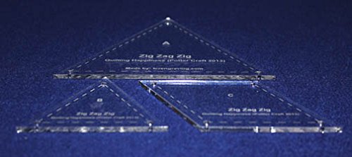 Tcr Crafts QTSZIG 3 Piece Inch Zig Zag Zig Inch Template Set. Clear 1/8 Inch Thick Acrylic thumb #1
