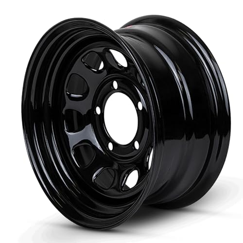 D-Window Series Gloss Black Wheel | Robust 16x8 Inch Steel Rim | Easy Install Steel Wheel with 6x5.5 (6x139.7) Bolt Pattern | Durable Automotive Wheel with 2100 lb Load Capacity | Caliso