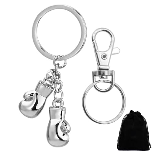 GENSMILE Portachiavi Guanti da Box - Regalo per Uomini e Amanti del Boxe - Mini Pendente in Metallo per Fan del Pugilato