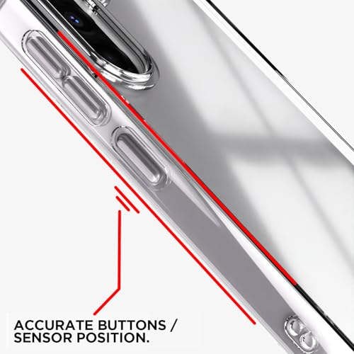 Image of Amazon Basics Back Cover for Samsung Galaxy A55 5G PC + TPU Clear Transparent Raised Edges Shockproof Protective Phone Bumper Case(Transparent)