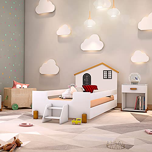 CAMA MONTESSORIANA INFANTIL JUVENIL BELISSIMA PRETA - BRANCA E MEL