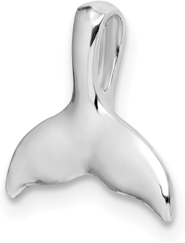 FJC Finejewelers Sterling Silver Rhodium Plated Polished Mini Whale Tail Slide 12 x 12 mm