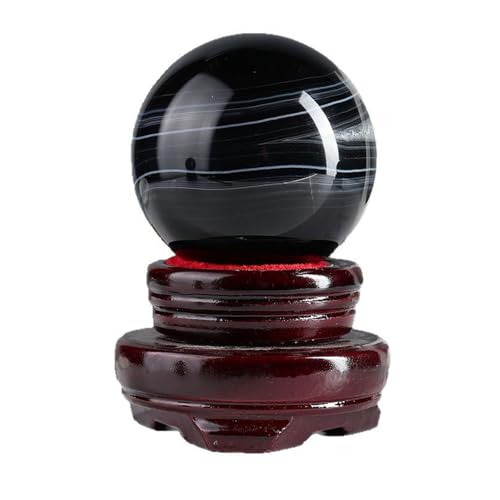 Cristal de géode d'agate noire avec support en bois le cadeau idéal pour amateurs de divination