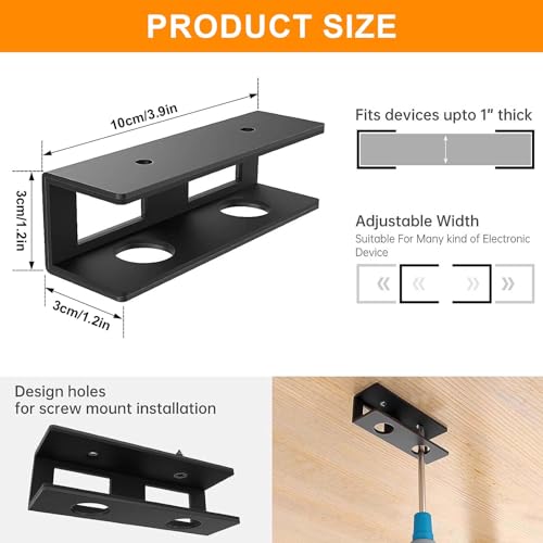 Supporto per computer portatile sotto scrivania organizer per laptop con viti e cuscinetti in silicone, Supporto per Laptop Sotto la Scrivania, per Laptop, tablet, tastiera, router, scatola via cavo