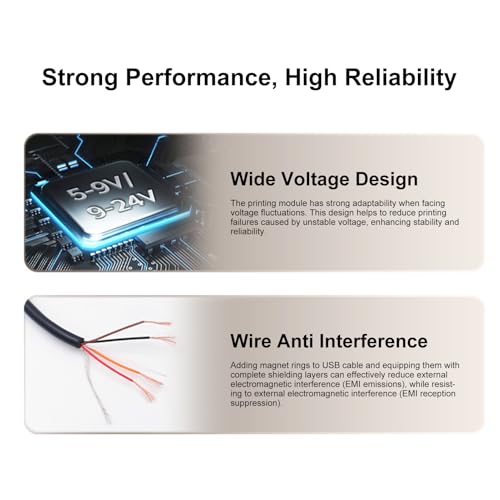 Image of Embedded Thermal Receipt Printer Module, White, USB 232 BT Interface, 58mm Printing Width - Easy Upgrade, Compact Design, Ideal for Industrial and Retail Use