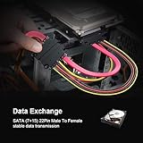 AYMBH 30cm 22-Pin SATA Data & Power Combo Extension Cable - Male to Female 7+15 Pin HDD/SSD/Optical Drive Extension, High-Speed Data Transfer up to 3Gbps, Slim & Flexible Cable for Compact Cases - Image 6
