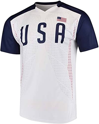 USA National Team Soccer Jersey - Replica (as1, Numeric, Numeric_10, Numeric_12, Regular, Regular, Youth Medium (10-12)) White