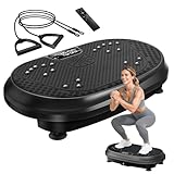 Vibration Plate Exercise Machine, Vibrating Fitness Platform for Lymphatic Drainage, Full Body Shaker Workout Equipment, Bluetooth Power Shaping Vibrate Plate, Board Sport for Home Exercise Gym, Black