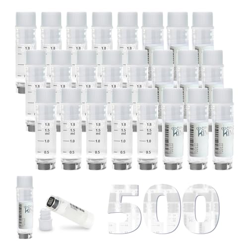 Cryotubes 2 ml de laboratoire CryoKing avec bouchon blanc et filetage interne, lot de 500