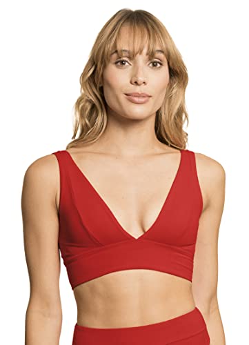 Maaji Womens Long Line Triangle Bikini Top, Red, Large Us #TOP17