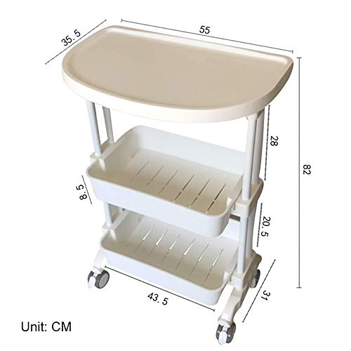 YASEking Trolley On Wheels Tool 3 Tier Schoonheidssalon Kar met laden, ABS kappers SPA Tattoo rolwagen met universeel… - Image 2